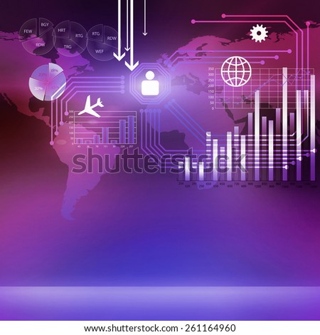 Conceptual color background image with global interaction concept