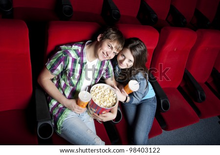 Movies Theathers on Movie Theater Couple In A Movie Theater Find Similar Images