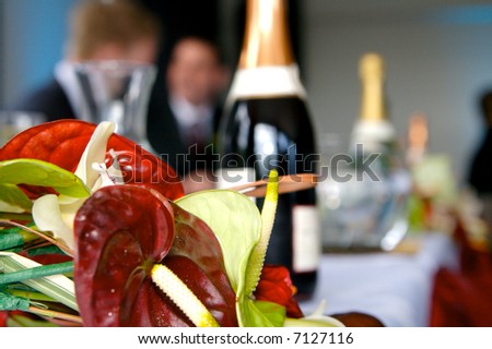 vintage head tables at a wedding reception
