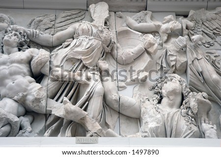Detail of Pergamon Altar in pergamon Museum in Berlin
