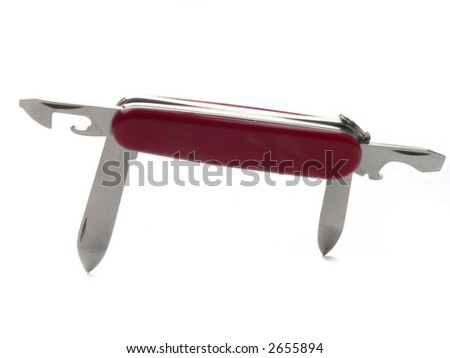 stock photo Army knife in a doggy position simulating a dog