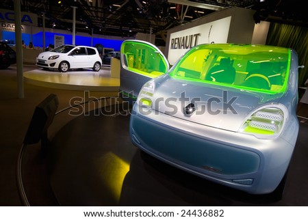 BOLOGNA, ITALY - DECEMBER 15:  The Renault ZE, an Electric Motor Concept Car, is shown at an auto show on December 15, 2008 in Bologna, Italy.
