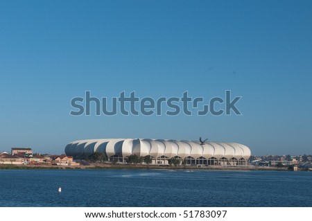 PRETORIA - APRIL 3: South Africa will host the next soccer world cup. Here a view of the beautiful new Porth Elizabeth stadium dedicated to Nelson Mandela, April 3, 2010 in Pretoria South Afirca
