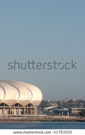 PRETORIA - APRIL 3: South Africa will host the next soccer world cup. Here a view of the beautiful new Porth Elizabeth stadium dedicated to Nelson Mandela, April 3, 2010 in Pretoria South Africa