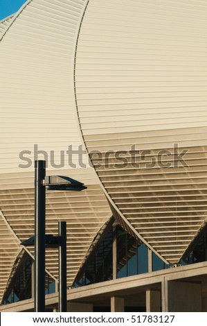 PRETORIA - APRIL 3: South Africa will host the next soccer world cup. Here a view of the beautiful new Porth Elizabeth stadium dedicated to Nelson Mandela, April 3, 2010 in Pretoria South Africa