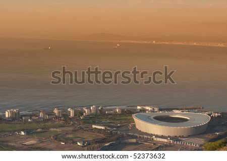 CAPE TOWN - APRIL 4: Green point stadium in cape town is one of the most modern an fascinating venue of the next world cup of soccer in  South Africa on April 4, 2010 in Cape Town, South Africa