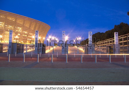CAPE TOWN - APRIL 01:   Nightview of Green point stadium in cape town is ready to host the next soccer world cup,  april 01,2010  in cape town, SouthAfrica