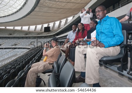 CAPE TOWN - MAY 06: some tourists visit the green point stadium ,one of the most advanced and stylish of all the south africa, may 06 2010 in Cape Town, South Africa