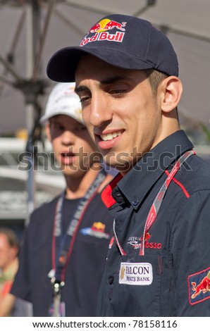 MONACO, FRANCE-MAY 29: driver sebastian buemi is spotted in the red bull stand for grand prix of monaco on may 29, 2011 in Monaco, france