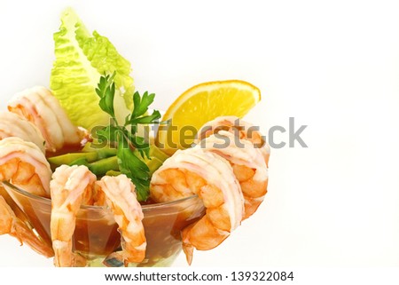 cup shrimp with lettuce and orange