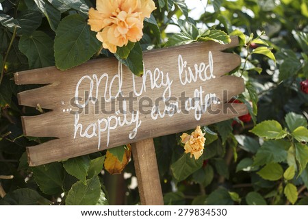 Wedding sign on driftwood