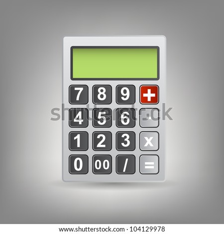 Vector Calculator Icon With Gray Buttons - 104129978 : Shutterstock