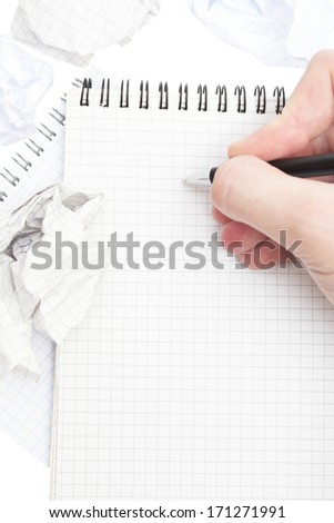 Notepad, paper, pen