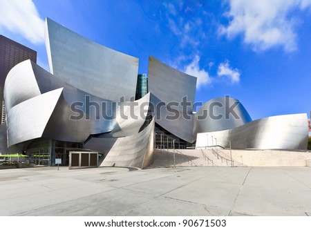 LOS ANGELES - FEB 13: Walt Disney Concert Hall on February 13, 2010 features Frank Gehry iconic architecture located in Los Angeles, CA. The concert hall houses the Los Angeles Philharmonic Orchestra