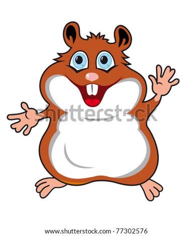 funny hamster pictures. stock vector : Funny hamster in cartoon style isolated on white background