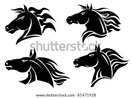 stock vector Horse heads for