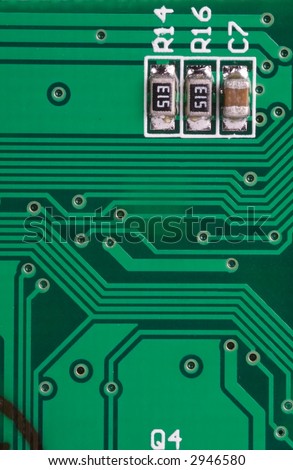 Surface mount electronics close up