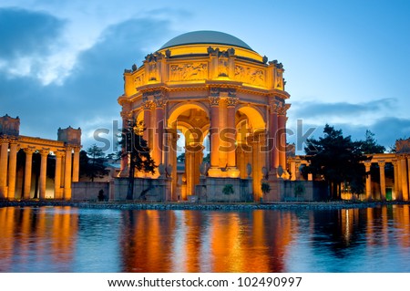 Palace of Fine Arts Museum at Night in San Francisco