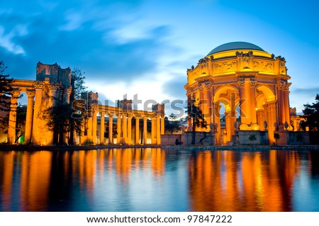 Palace of Fine Arts Museum at Night in San Francisco