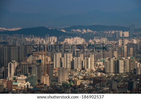 Beautiful city and sky at Seoul  Korea