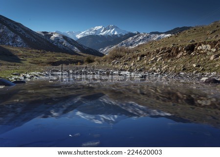 Snow mountain in central Asia