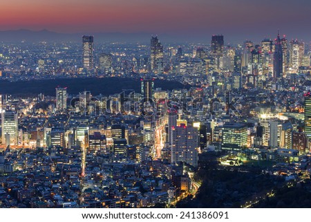 Tokyo city at twilight