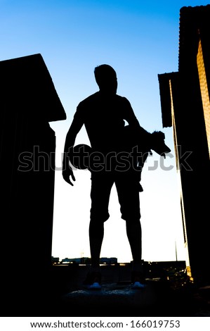 Outdoor sport, silhouette men