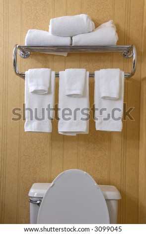 top of toilet and towel rack
