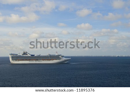princess cruise lines ship at caribbean sea port of grand cayman