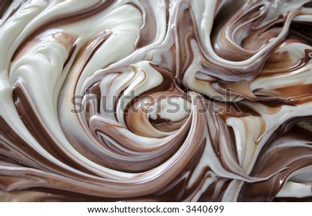 mixing melted white chocolate with milk chocolate