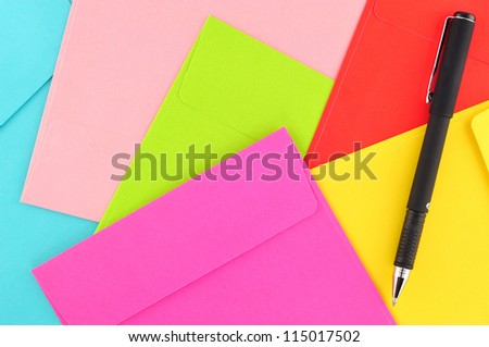 Letter paper colorful And Pen