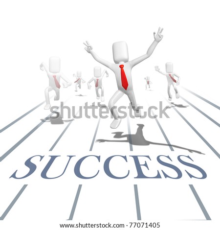 group business people run to finish