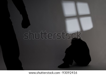 stock photo : symbolic picture of violence in families