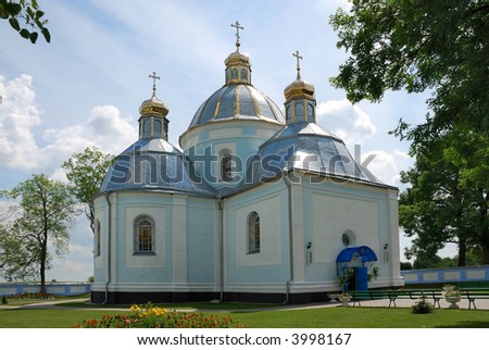 Church in town Novovolynsk, Volyn region, Ukraine. was established about 400 years before. There is men monastery near the church.