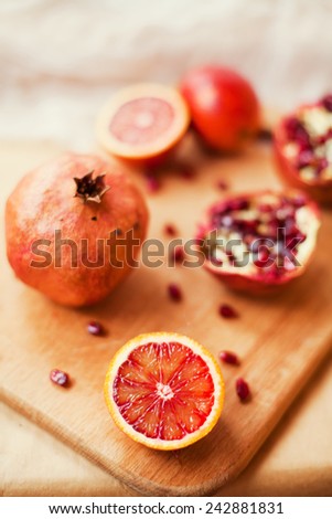 red pomegranate and sicily orange