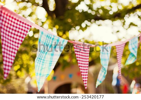 cute garland of colored flags