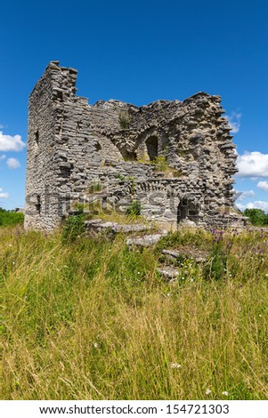 Ruins of a medieval church on the island of Gotland, Sweden.