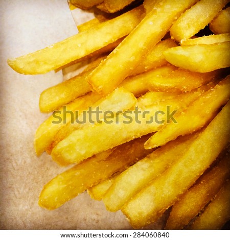 Fast food. Greasy and salty French fries.
