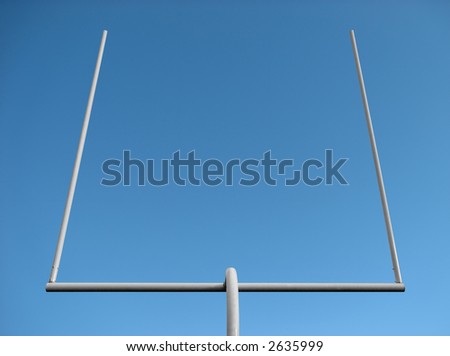 American football goal posts and the blue sky