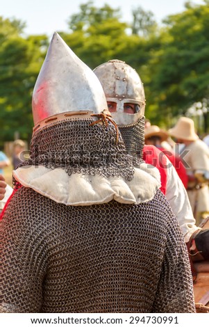 Vileyka, Belarus - July 4: historic medieval knights festival honor ancestors2015