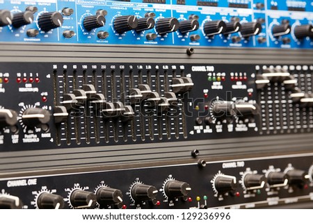 Audio rack, audio equipment control panel