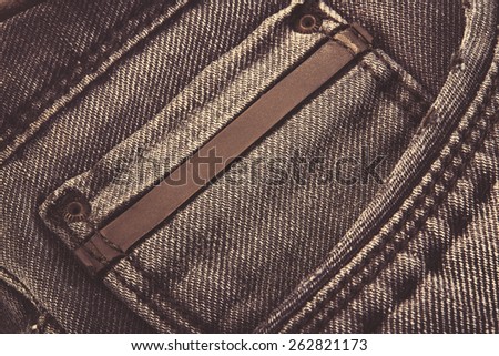 Jeans background with blank label