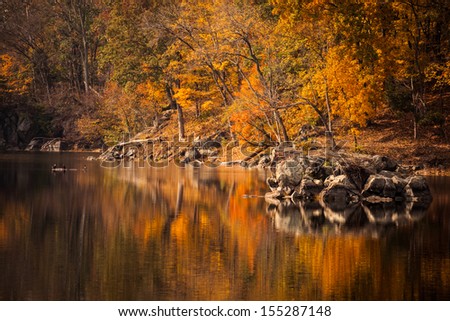 River at Great Falls National Park in Virginia during autumn