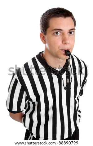 Referee Blowing Whistle