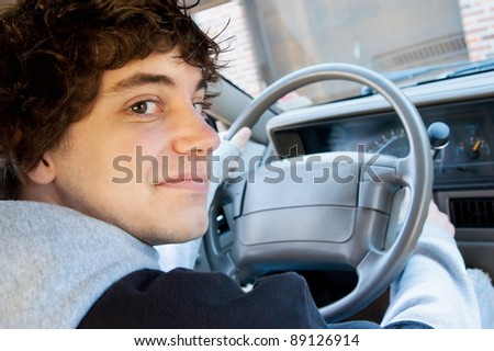 Teen driver behind the wheel