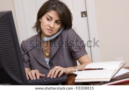 Business woman working in home office