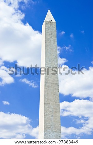 Washington Monument in Washington DC on a cloudy day