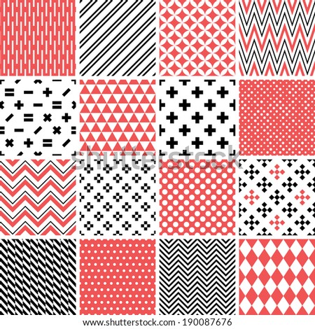Set of abstract seamless patterns Set of abstract seamless patterns