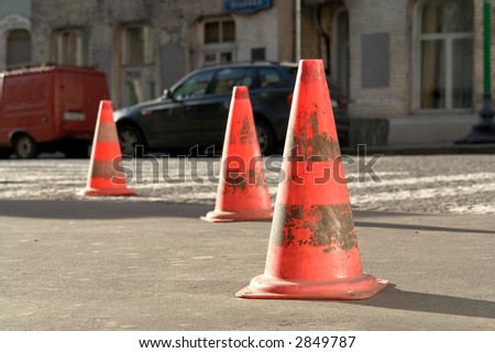 the cone is used at road works as a warning mark
