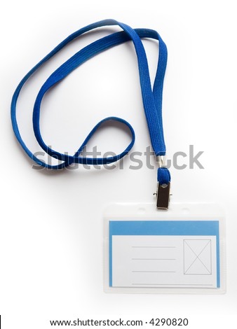 Blank ID card / badge with copy space  on a white background